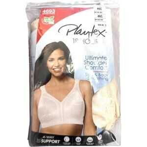 PLAYTEX   Size 46C   18-Hour Full Coverage Bra  Ultimate Shoulder Comfort  #4693